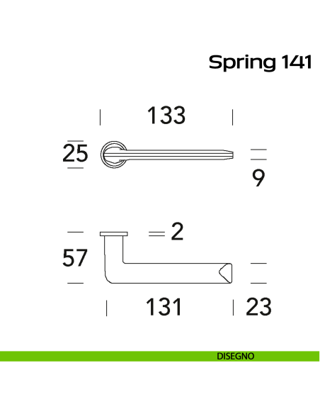 Maniglia per porta 141 Spring Minimal Reguitti disegno