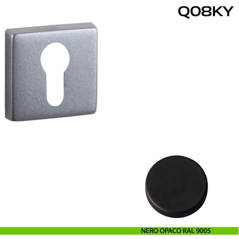 Bocchetta foro yale quadrata Q08 Reguitti nero opaco ral 9005