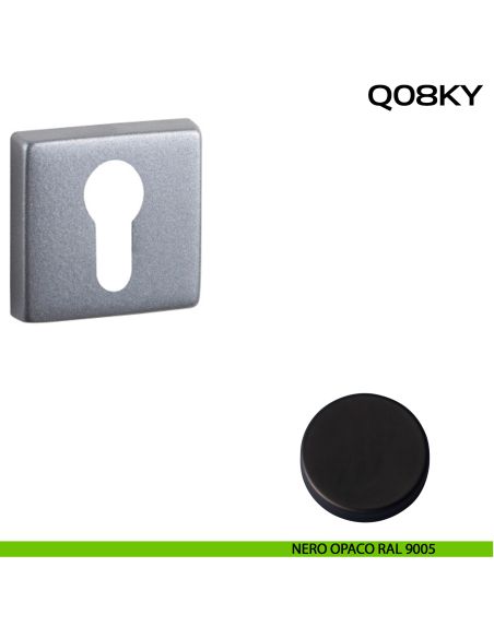 Bocchetta foro yale quadrata Q08 Reguitti nero opaco ral 9005