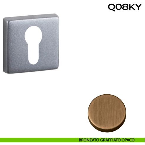 Bocchetta foro yale quadrata Q08 Reguitti bronzato graffiato opaco