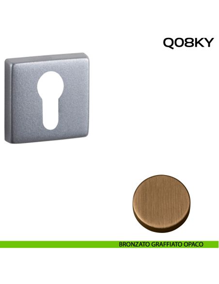 Bocchetta foro yale quadrata Q08 Reguitti bronzato graffiato opaco