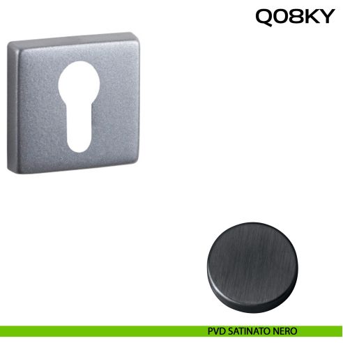 Bocchetta foro yale quadrata Q08 Reguitti pvd satinato nero