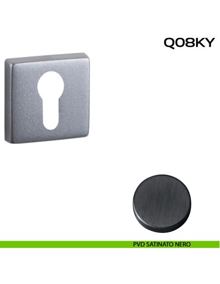 Bocchetta foro yale quadrata Q08 Reguitti pvd satinato nero