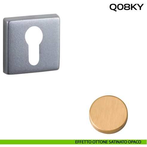 Bocchetta foro yale quadrata Q08 Reguitti Effetto Ottone Satinato Opaco