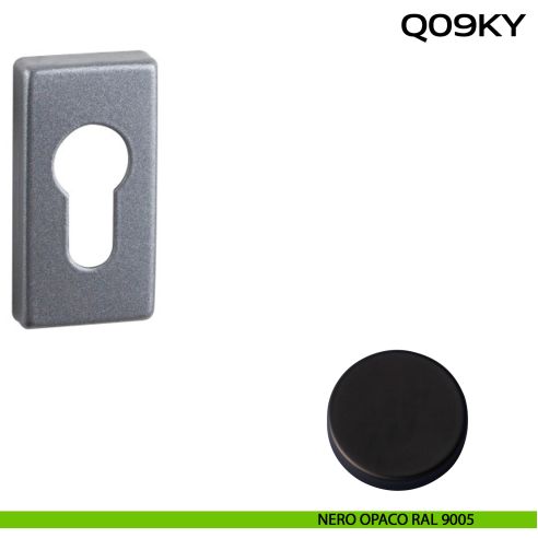 Bocchetta foro yale rettangolare Q09 Reguitti nero opaco