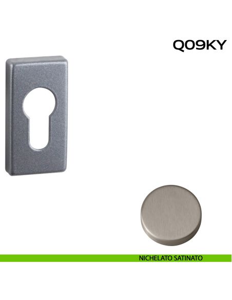 Bocchetta foro yale rettangolare Q09 Reguitti nichelato satinato