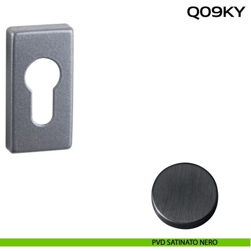 Bocchetta foro yale rettangolare Q09 Reguitti pvd satinato nero