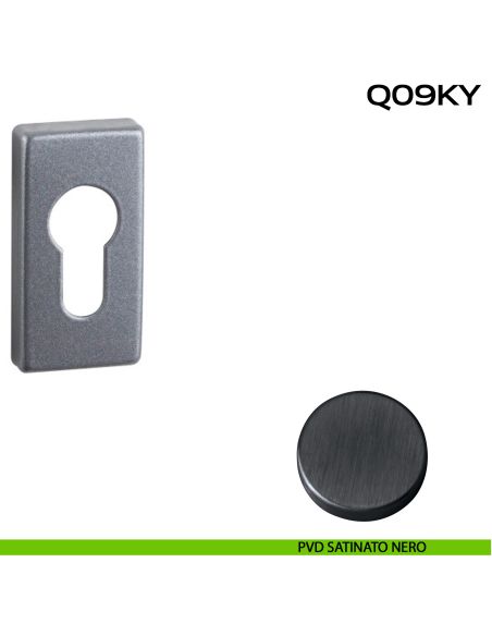 Bocchetta foro yale rettangolare Q09 Reguitti pvd satinato nero