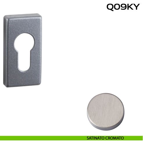 Bocchetta foro yale rettangolare Q09 Reguitti satinato cromato