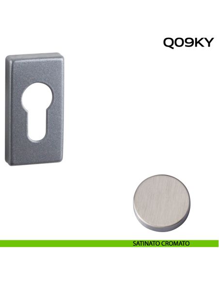 Bocchetta foro yale rettangolare Q09 Reguitti satinato cromato