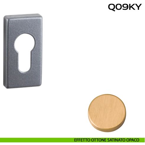 Bocchetta foro yale rettangolare Q09 Reguitti effetto ottone satinato