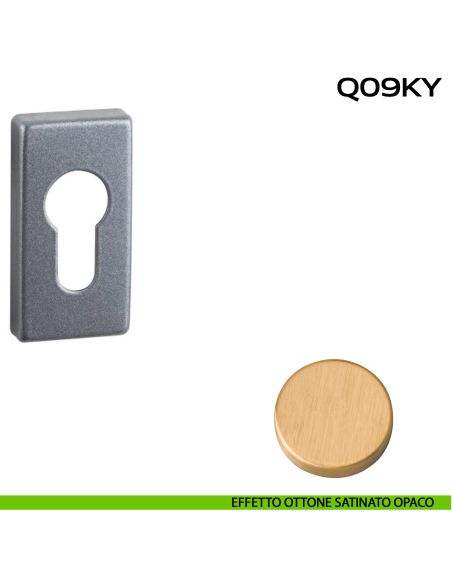 Bocchetta foro yale rettangolare Q09 Reguitti effetto ottone satinato