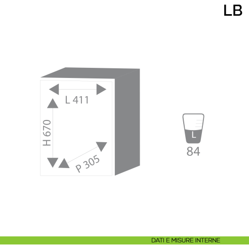 Cassaforte a mobile Bordogna LB 4/C con chiave - dimensioni interne