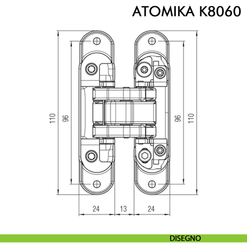 Cerniera a scomparsa regolabile per porta Koblenz Atomika Slim K8060