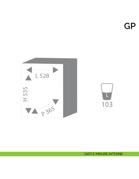 Cassaforte a mobile Bordogna GP 10 - dimensioni interne