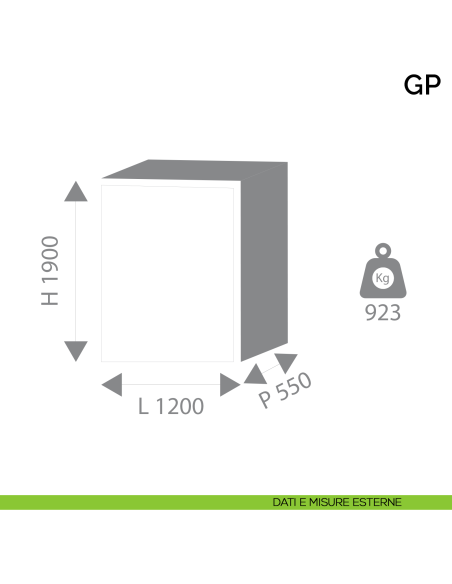 Cassaforte a mobile Bordogna GP 80 Z - dimensioni esterne