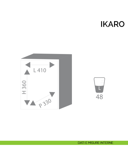 Cassaforte a mobile Bordogna Ikaro 45/C con chiave - dimensioni interne