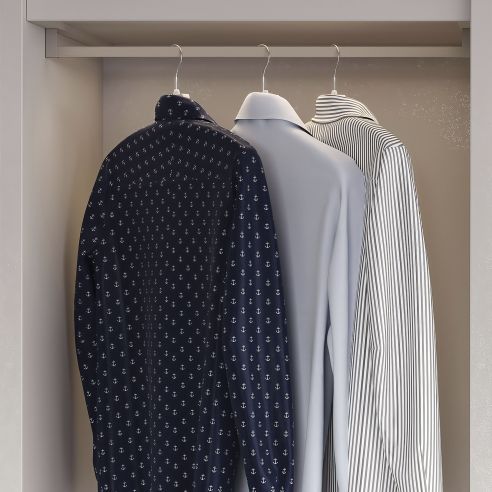 Emuca Lotto di 2 barre appendiabiti per armadio Luxe lunghi 1,15 m con reggitubi, Alluminio e Tecnoplastica, Verniciato Grigio