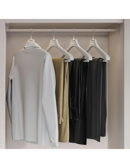 Emuca Lotto di 2 barre appendiabiti per armadio Luxe lunghi 0,75 m con reggitubi, Alluminio e Tecnoplastica, Verniciato Grigio