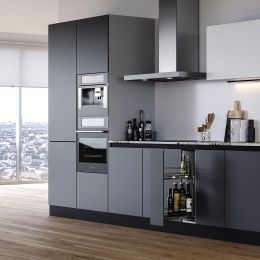 Emuca SupraMax portabottiglie laterale estraibile SupraMax con chiusura soft, modulo 200 mm, Acciaio, Cromato lucido 2