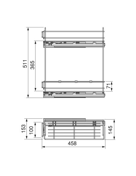 Emuca SupraMax portabottiglie laterale estraibile SupraMax con chiusura soft, modulo 200 mm, Acciaio, Cromato lucido