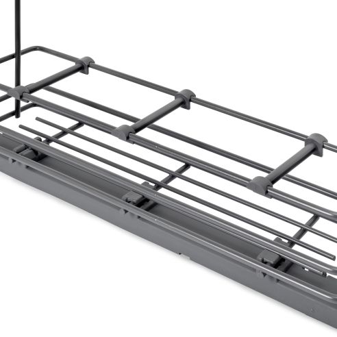 Emuca Portabottiglie estraibile TitaneMax con chiusura soft, lato sinistro, 3 vassoi, unità 150 mm, Acciaio, Grigio Antracite