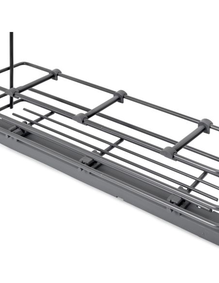 Emuca Portabottiglie estraibile TitaneMax con chiusura soft, lato sinistro, 3 vassoi, unità 150 mm, Acciaio, Grigio Antracite