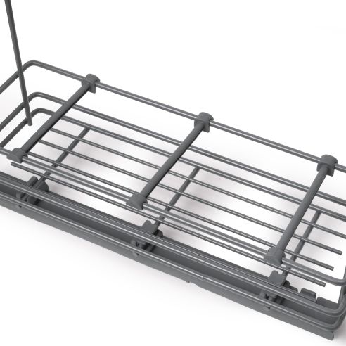 Emuca Portabottiglie estraibile TitaneMax con chiusura soft, lato sinistro, 3 vassoi, unità 200mm, Acciaio, Grigio Antracite