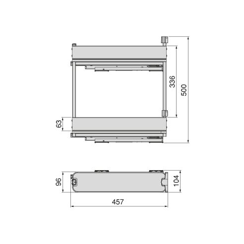 Emuca Portabottiglie laterale estraibile Harmony con chiusura soft, Modulo larghezza 150mm altezza 700mm, Grigio Antracite