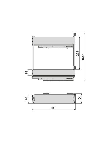 Emuca Portabottiglie laterale estraibile Harmony con chiusura soft, Modulo larghezza 150mm altezza 700mm, Grigio Antracite