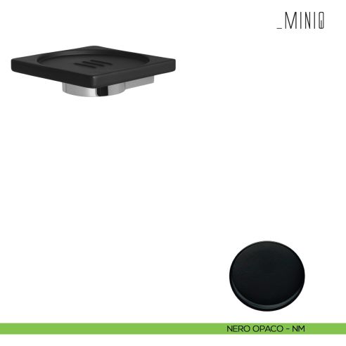 Porta sapone inamovibile Colombo Design serie MiniQ neromat