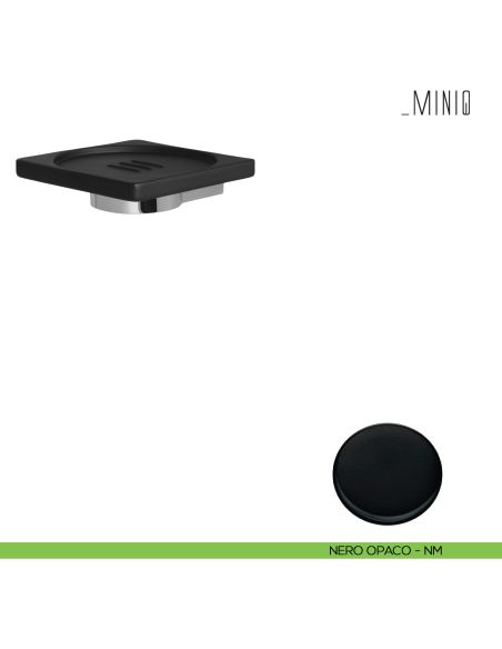 Porta sapone inamovibile Colombo Design serie MiniQ neromat