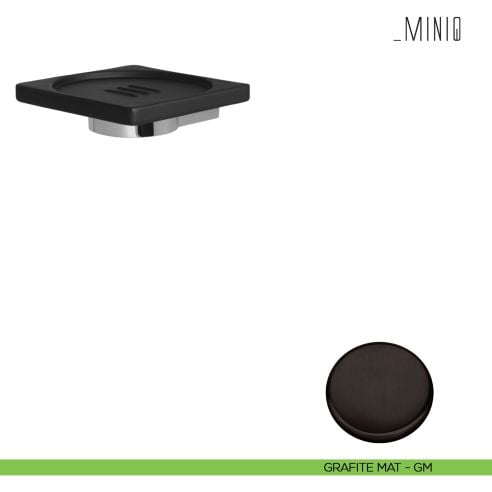 Porta sapone inamovibile Colombo Design serie MiniQ grafite mat