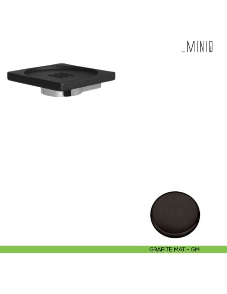 Porta sapone inamovibile Colombo Design serie MiniQ grafite mat