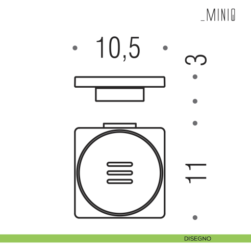 Porta sapone inamovibile Colombo Design serie MiniQ disegno