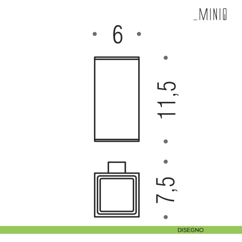 Porta bicchiere Colombo Design serie MiniQ disegno