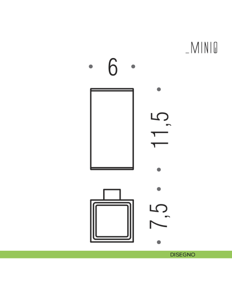 Porta bicchiere Colombo Design serie MiniQ disegno