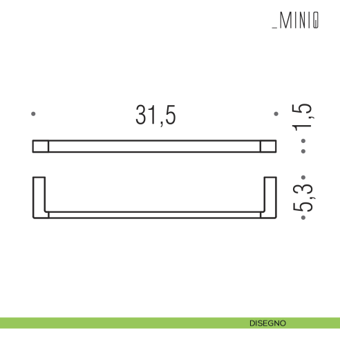 Porta salvietta Colombo Design serie MiniQ 31,5 cm disegno