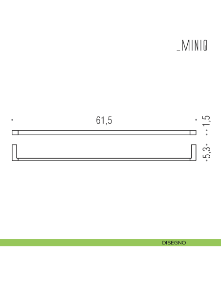 Porta salvietta Colombo Design serie MiniQ 61,5 cm disegno