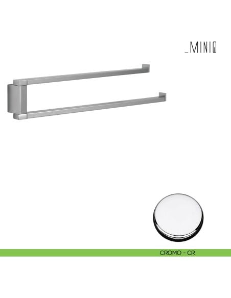 Porta salvietta doppio a snodo Colombo Design serie MiniQ cromo