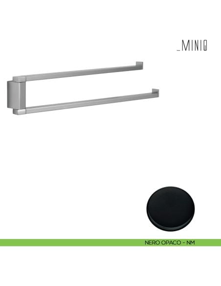 Porta salvietta doppio a snodo Colombo Design serie MiniQ neromat