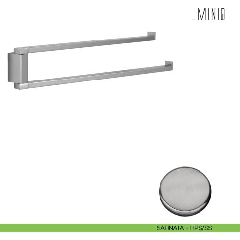 Porta salvietta doppio a snodo Colombo Design serie MiniQ Zirconium stainless-steel HPS/SS