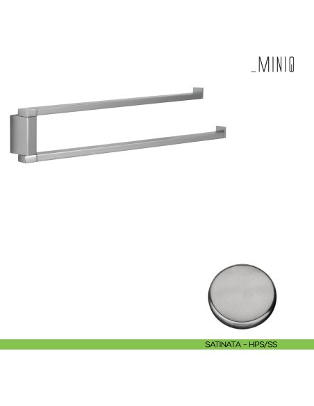 Porta salvietta doppio a snodo Colombo Design serie MiniQ Zirconium stainless-steel HPS/SS