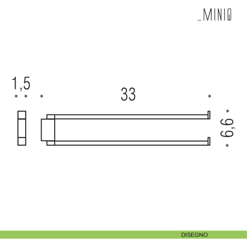 Porta salvietta doppio a snodo Colombo Design serie MiniQ disegno