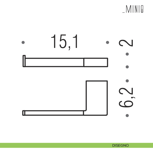 Porta rotolo Colombo Design serie MiniQ sx