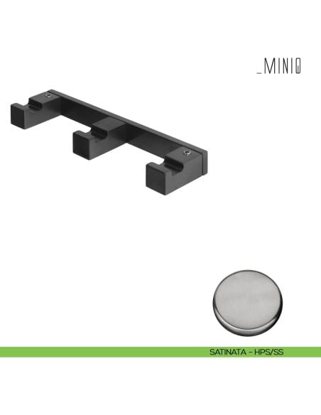 Appenditutto a parete Colombo Design serie MiniQ Zirconium stainless-steel HPS/SS