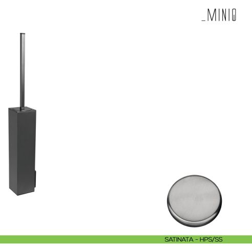 Porta scopino sospeso Colombo Design serie MiniQ Zirconium stainless-steel HPS/SS