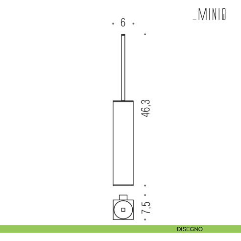 Porta scopino sospeso Colombo Design serie MiniQ disegno