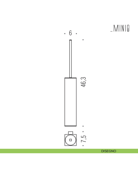 Porta scopino sospeso Colombo Design serie MiniQ disegno