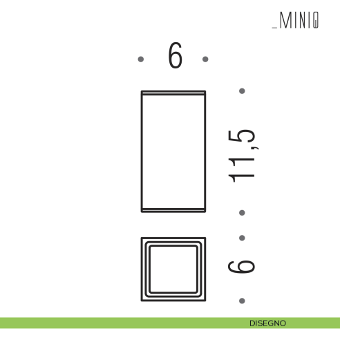 Porta bicchiere d'appoggio Colombo Design serie MiniQ disegno